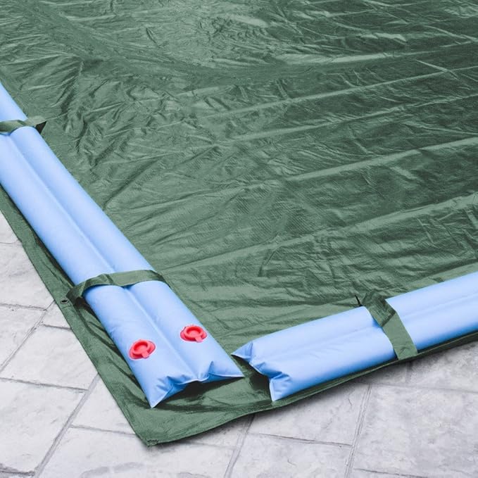 Robelle 25 x 50 ft Professional Green Winter Pool Cover for Inground Pools, 5 ft Overlap (30 x 55 ft Cover Size), Solid 12 x 12 Scrim, 3.7 oz/yd2, 15-Year Warranty, Style: 372550RA
