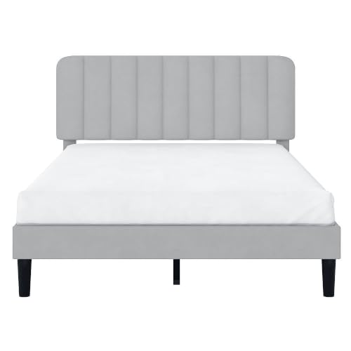 Queen Size Bed Frame with Upholstered Headboard