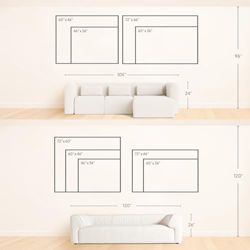 60"x72" Extra Large Framed Wall Art Soft Sand Wave Abstract Neutral Illustration for Home Living Room Bedroom Decor