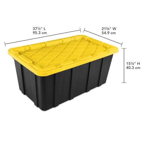 Industrial Storage Tote with Lids for Garage (12 Count)