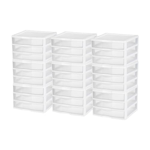 Wide 3 Drawer Storage Unit for Bedroom and Dresser (9 Count)