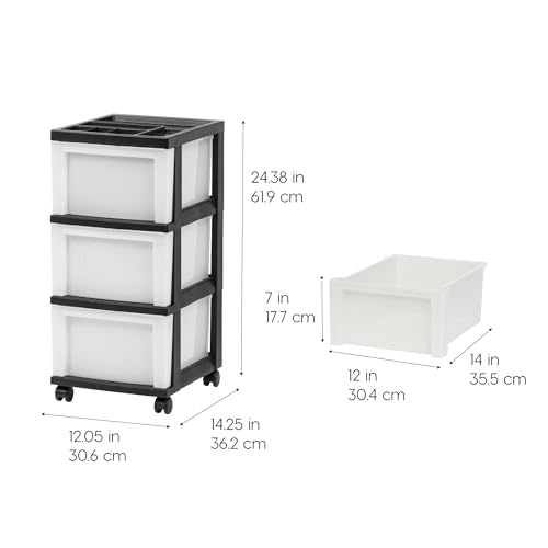 3 Drawer Rolling Storage Cart
