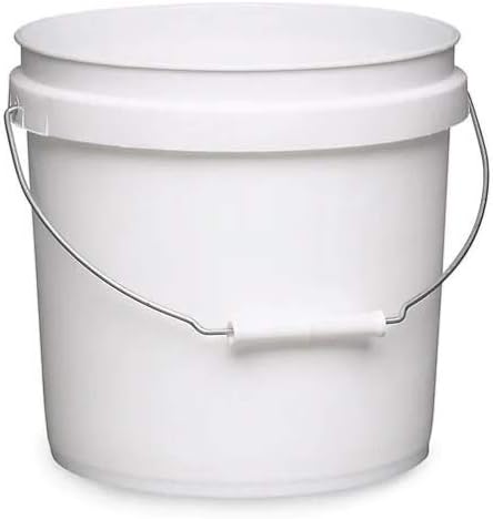White Pails and Lids - Heavy Duty Buckets for Storage - Economical, Durable and Easy to Use (2Gallon 5Pack)