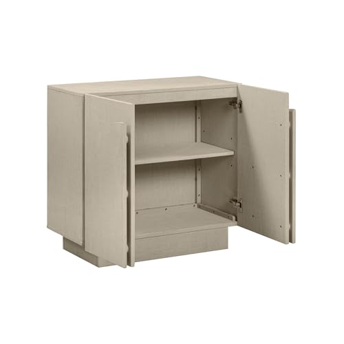 Iris Mid Century Modern Arched Curio Cabinet with Beige Linen Finish (3 Count)