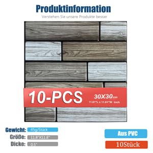 10PCS 3D Wall Panels Peel and Stick