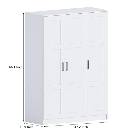 3 Doors Wooden Wardrobe Closet Armoire