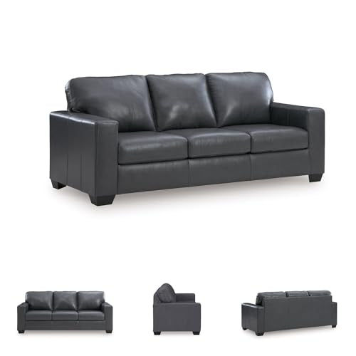 Bolsena Contemporary Leather Match Sofa Sleeper with Loose Seat Cushions and Bi