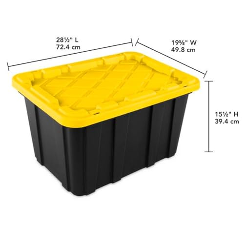 Industrial Storage Tote with Lids for Garage (12 Count)