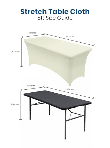 Spandex Table Cloth 2 Pack [8FT (2 Count)