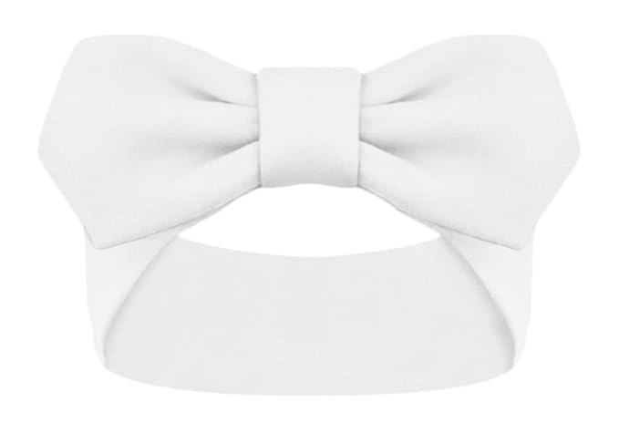 Creative Knitwear Ole Miss Rebels Infant Girls White Solid Hair Knot Headband Embroidered Logo - Size Newborn - 4T