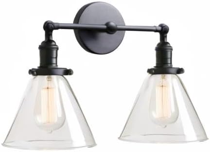 PERMO Double Sconce Vintage Industrial 2-Lights Sconce Antique Wall Sconces
