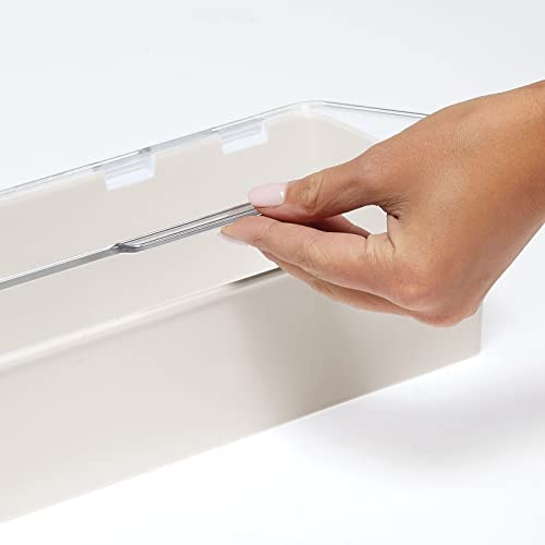 Long Plastic Cosmetic Storage Organizer Box Containers (2 Count)