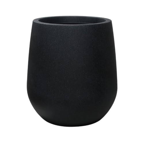 16.9" H Large Tall Plastic Black Planter w