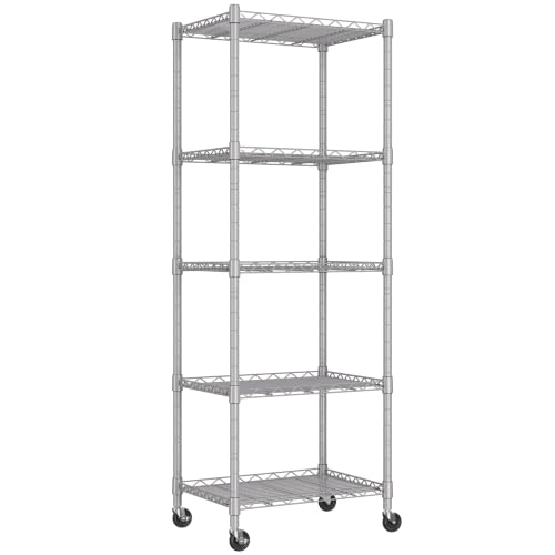 5 Wire Shelving Metal Storage Rack Adjustable Shelves
