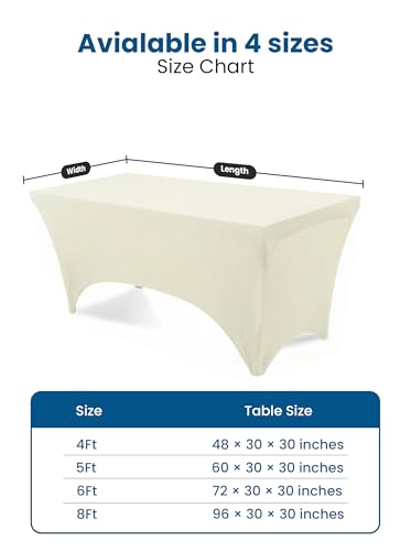 Spandex Table Cloth 2 Pack [8FT (2 Count)