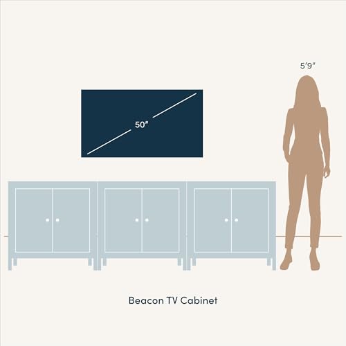 Beacon Accent Natural Sideboard Storage Cabinet TV Stand with Adjustable Interior Shelf and Seagrass Doors