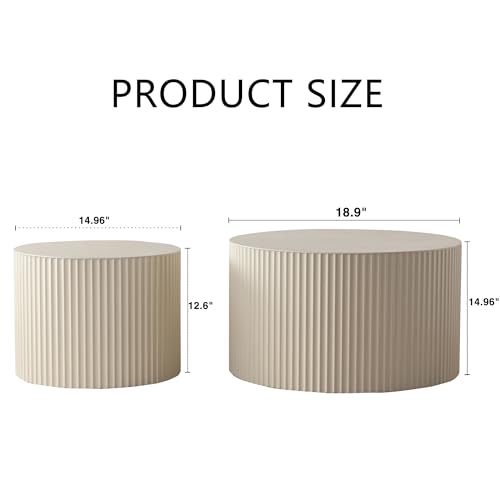 Nesting Round Coffee Table Set of 2 (2 Count)