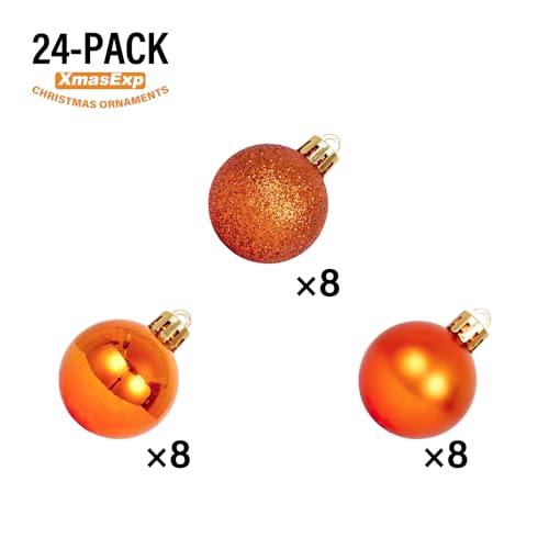 24ct Mini Christmas Ball Ornaments Shatterproof Christmas Ornaments Set Decorations for Xmas Tree Balls 30mm (24 Count)