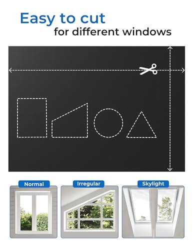Blackout Curtains Portable 21”x64” No Drill Black Out Window Cover