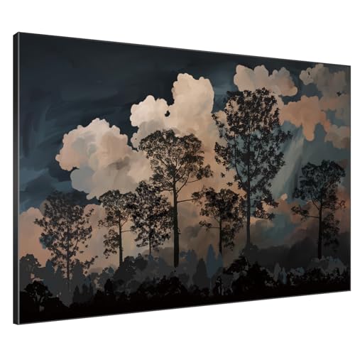 36"x46" Extra Large Framed Wall Art Silhouetted Trees at Dusk