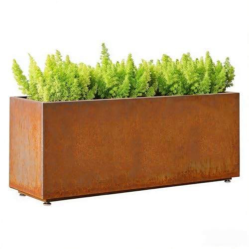 Corten Steel Style Planter Box 40Wx12Dx16H