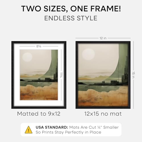 12x15 Black Oak Picture Frame