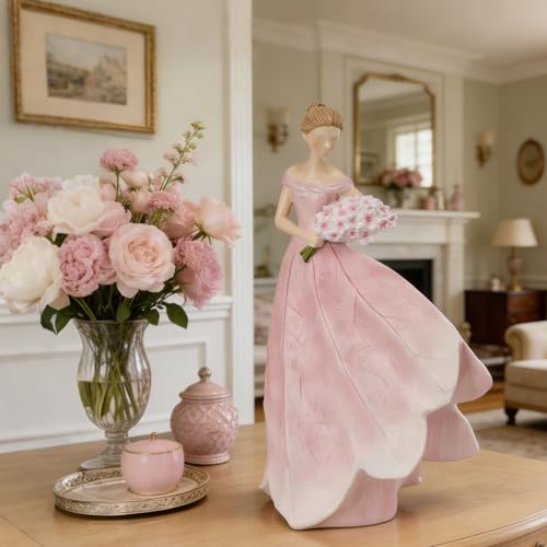Pink Leaf Angel Girls Fairy Statue Collection Home Decoration