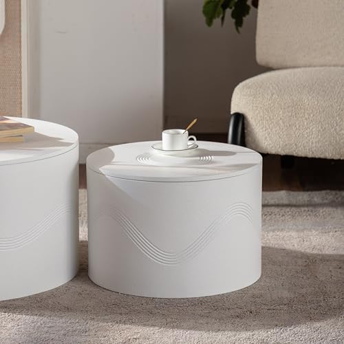 White Round Coffee Table Set of 2 (2 Count)
