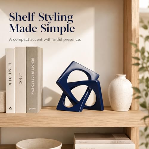 Navy Blue Knot Statue for Coffee Table Centerpiece Decor