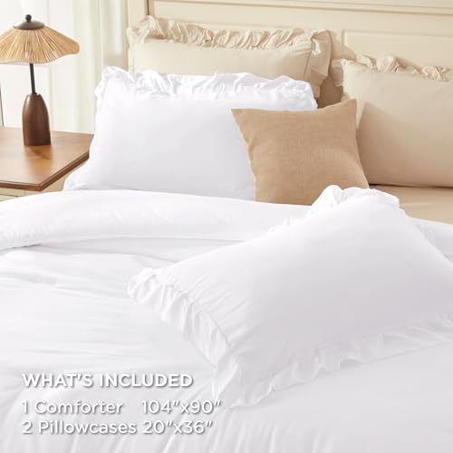 White Ruffle Comforter Set King