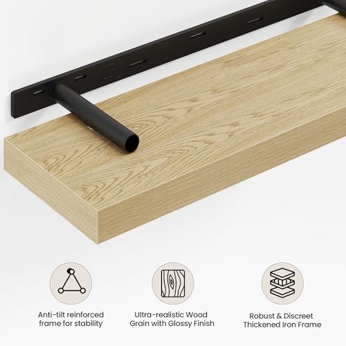24 Inch Floating Shelves Wall Mounted for Display (2 Count)