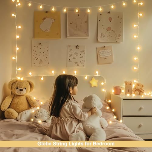Warm White 100 LED Globe Battery Operated Christmas Lights Indoor