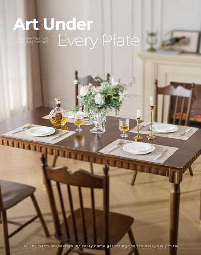 Woven Vinyl Beige Placemats Set of 8 (8 Count)
