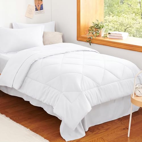 Twin XL Comforter Set with Sheets White