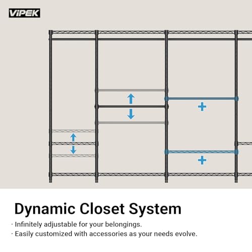V7 Garment Rack with Shelves Portable Closet for Hanging Clothes