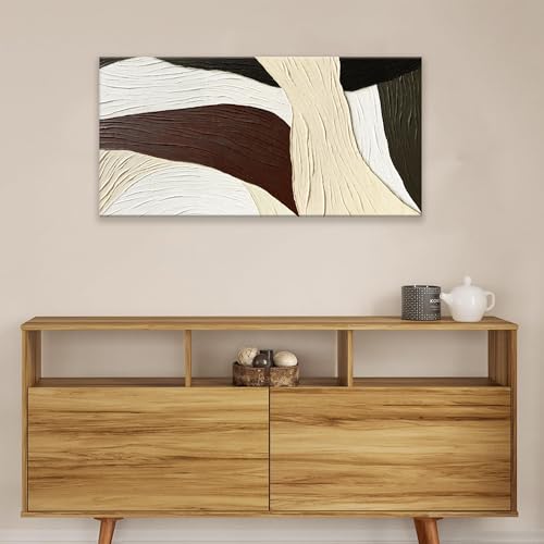Canvas Art Wall Decor Artwork Multicolor Geometric Line Abstract Wall Decor Brown Paintings Abstract Wall Art Modern Bedroom Art Bathroom Home Artwork 20"X 40" Ready To Hang