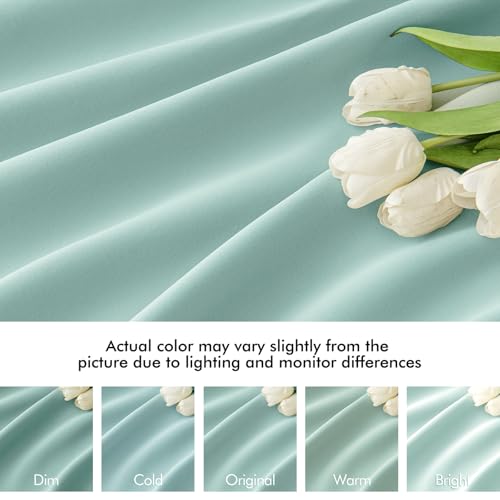 Aqua Back Tab Blackout Curtains 52x96 Inch Long 2 Panels Set (2 Count)