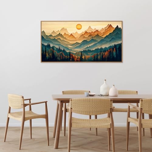 Large Mountain Framed Canvas Wall Art