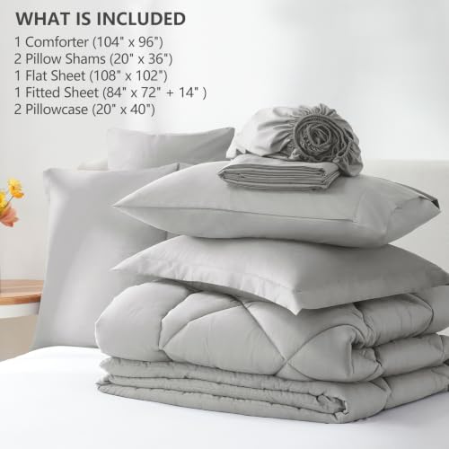 California King Comforter Set Light Grey