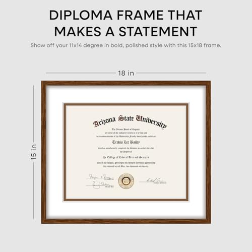 15x18 Brown Oak Diploma Frame (2 Count)