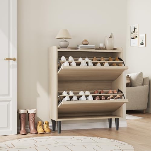Shoe Cabinet with 2 Flip Drawers