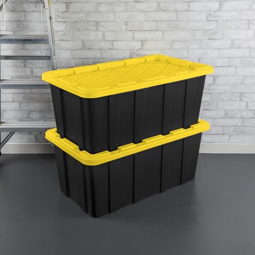 Industrial Storage Tote with Lids for Garage (8 Count)
