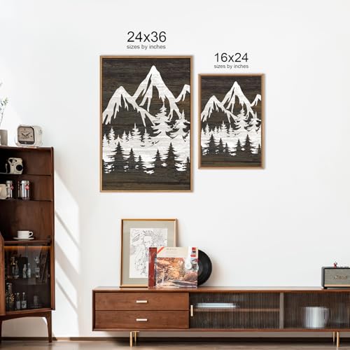 Large Mountain Tree Framed Canvas Wall Art Set (3 Count)