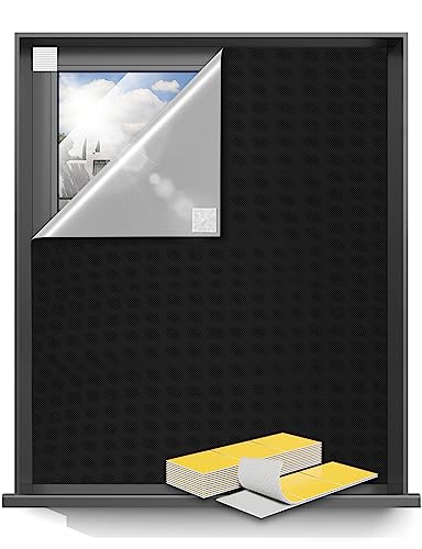 Blackout Curtains 42"x60" Portable No Drill Black Out Window Cover