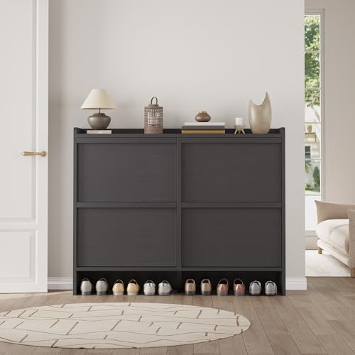Shoe Cabinet with 4 Flip Drawers