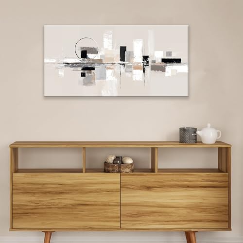 Abstract Canvas Art Wall Decor Black White Wall Art Painting Abstract Wall Decor Prints Grey Brown Minimalist Artwork Picture For Bedroom Kitchen Office Bathroom Home Wall Decoration 20" × 40"