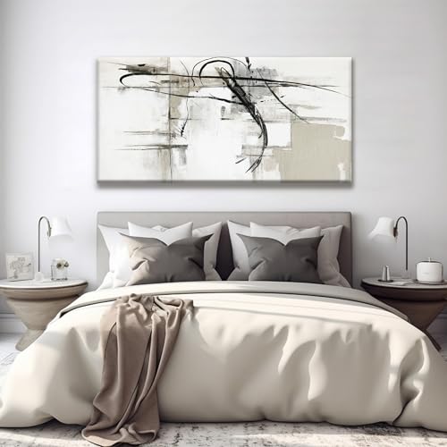 Abstract Wall Art Modern Wall Decorations Maximalist Canvas Wall Art Decor Prints Black Line Artwork For Living Room Wall Bedroom Kitchen Office Artwork Ready To Hang 24"×48"