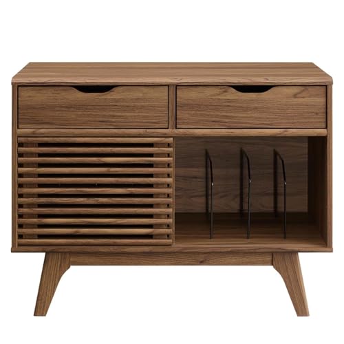 Render Mid Century Modern Vinyl Record Storage Display Cabinet