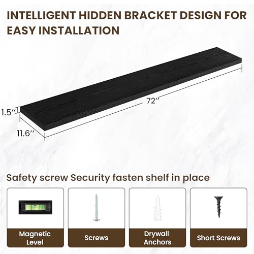 72 inch Floating Shelves for Wall