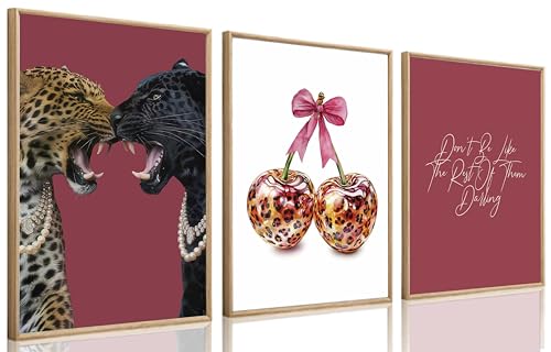 3Pcs Cheetah Canvas Wall Art (3 Count)